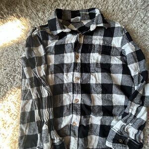Black and White Plaid Boys Shirt